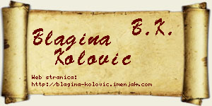 Blagina Kolović vizit kartica